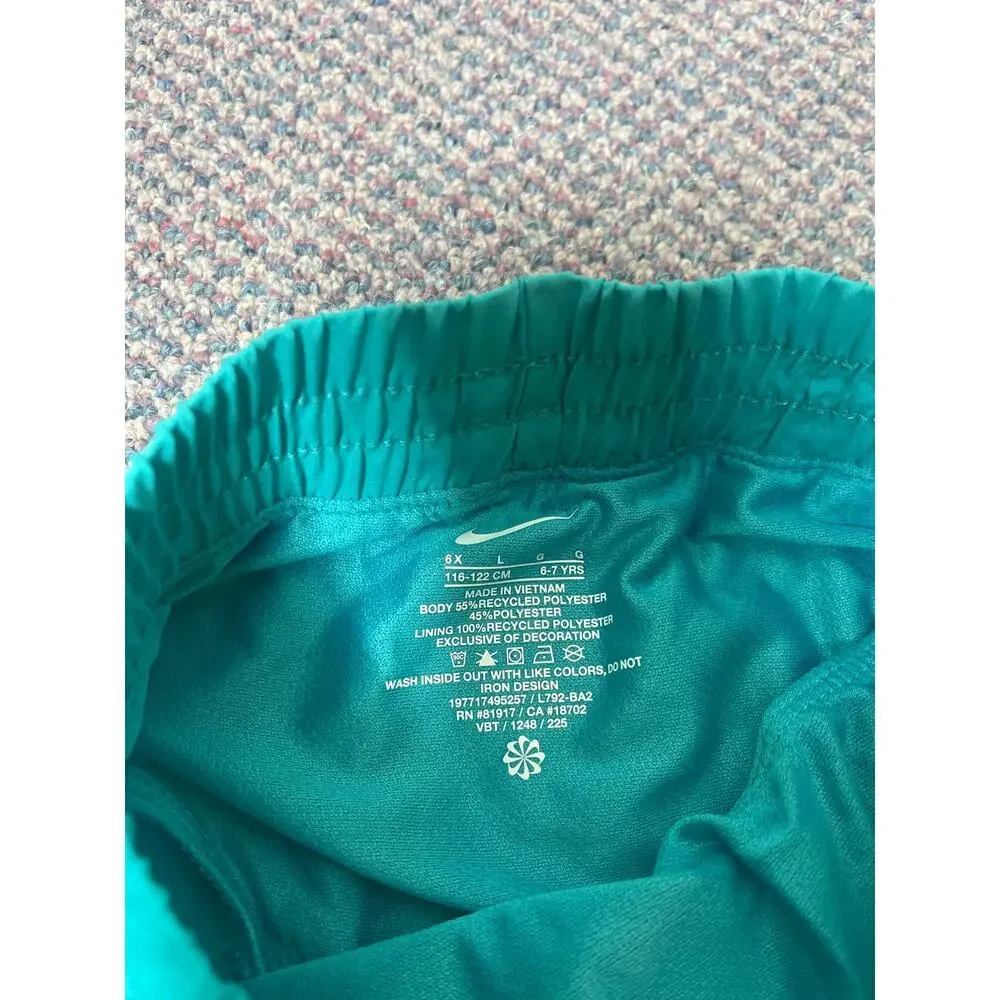 Nike Girls Teal Running Shorts 6X